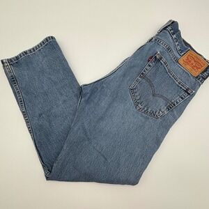 Levi Strauss & Co 505 Mens Jeans W36 L32 Classic Straight Fit Blue Denim